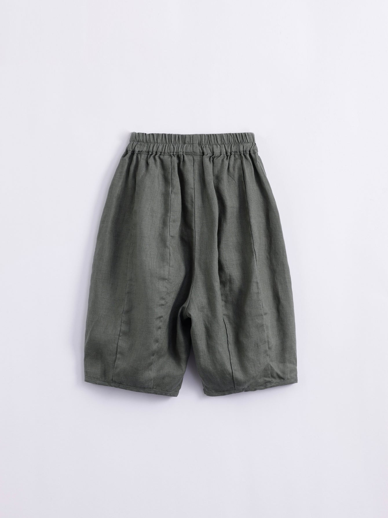 Kids Natural Linen Lantern Cropped Pants