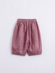 Kids Natural Linen Lantern Cropped Pants