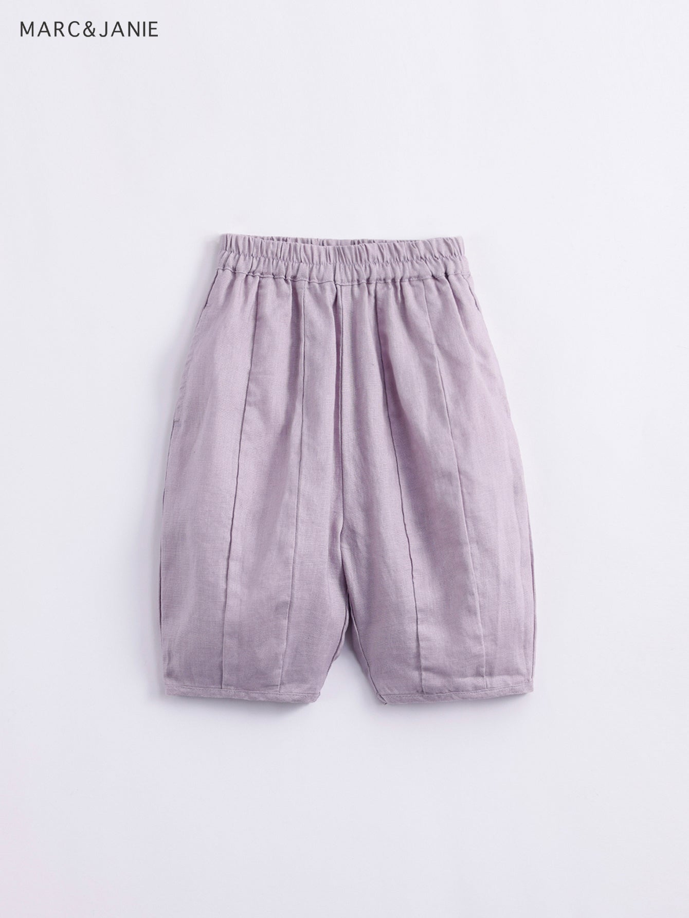 Kids Natural Linen Lantern Cropped Pants