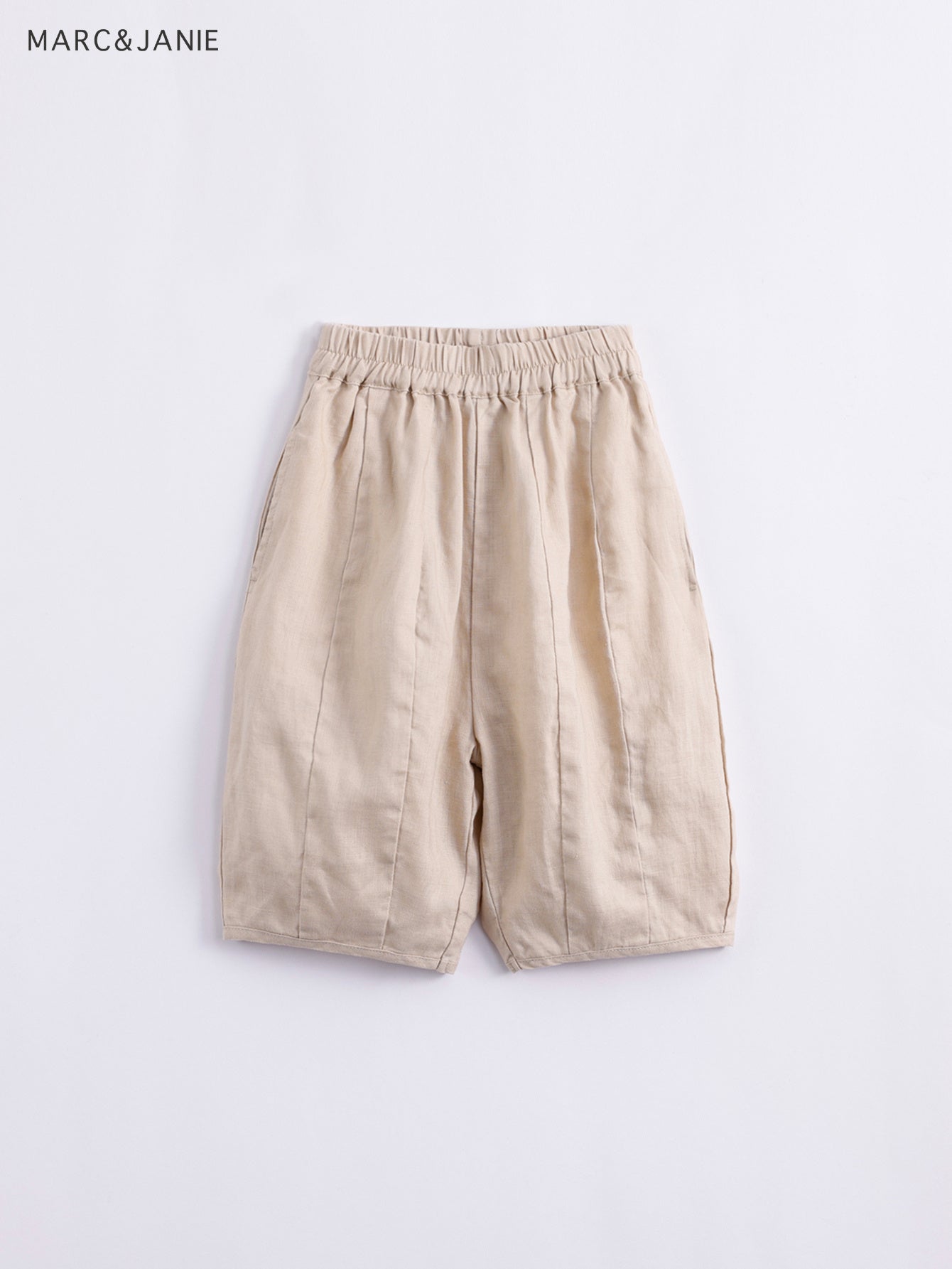 Kids Natural Linen Lantern Cropped Pants