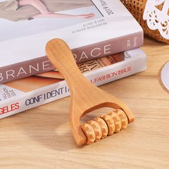 Wooden Roller Massager Body Massage Tool Foot Face Neck Hand Push Roller