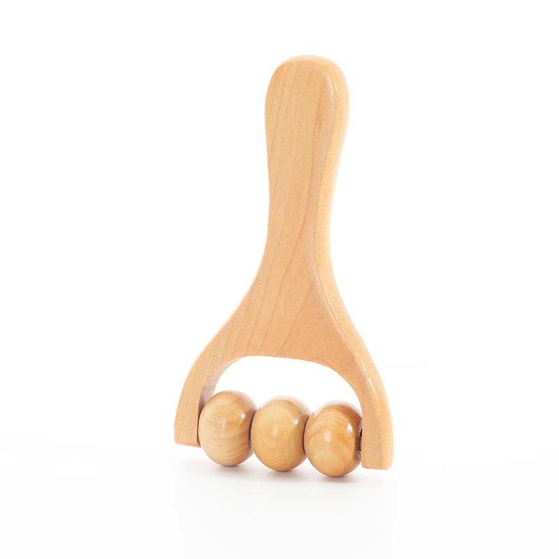 Wooden Roller Massager Body Massage Tool Foot Face Neck Hand Push Roller