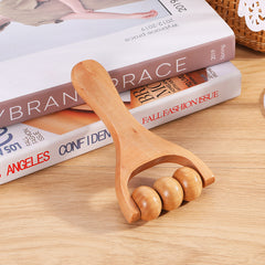 Wooden Roller Massager Body Massage Tool Foot Face Neck Hand Push Roller