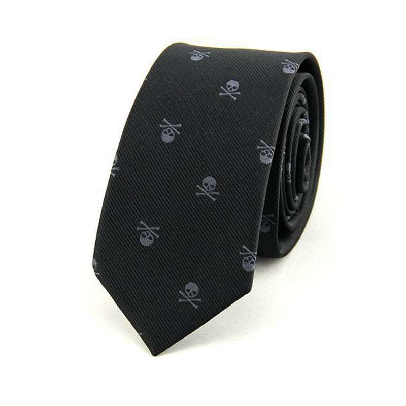 Men's Classic Skull Ties Polyester Printed Necktie