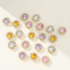 Rhinestone Studded Charms for DIY Crafts - Flower & Droplet Design