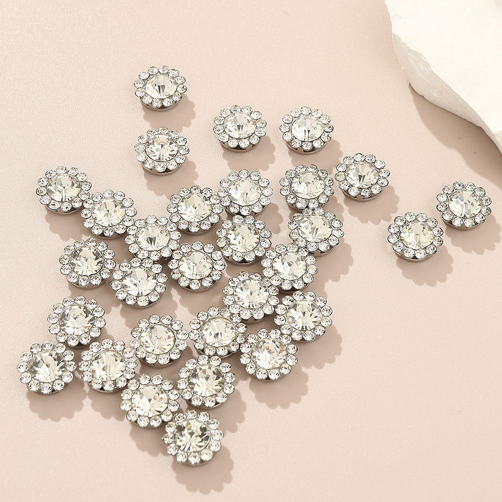 Rhinestone Studded Charms for DIY Crafts - Flower & Droplet Design