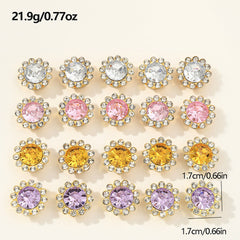 Rhinestone Studded Charms for DIY Crafts - Flower & Droplet Design