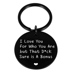 Funny Couple Valentines I Love You Keychain For Men