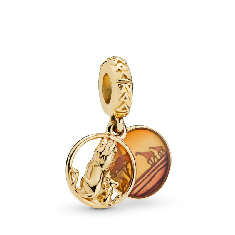 Golden Lion Pendant for DIY Bracelet