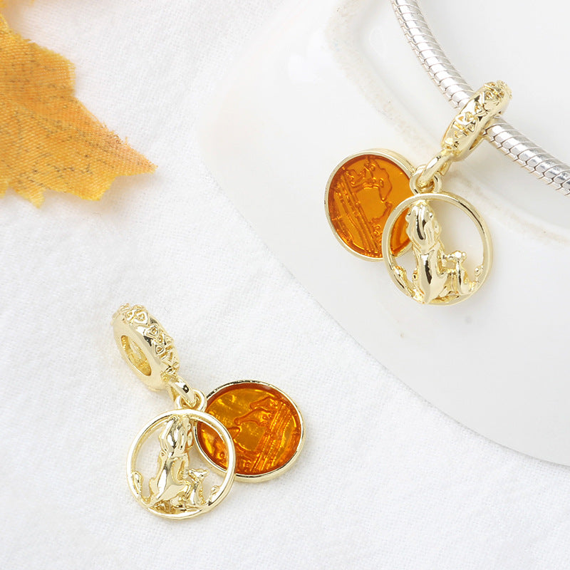 Golden Lion Pendant for DIY Bracelet