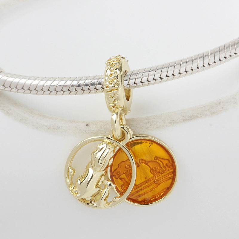 Golden Lion Pendant for DIY Bracelet