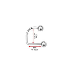 1pc Stainless Steel U-shaped Lip Nail Lip Ring Hip-hop Piercing Jewelry