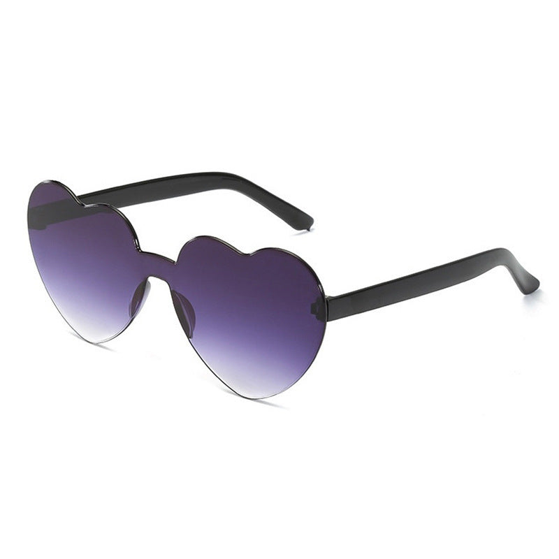 Heart Rimless Sunglasses UV400 Beach Party Club Glasses