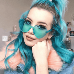 Heart Rimless Sunglasses UV400 Beach Party Club Glasses