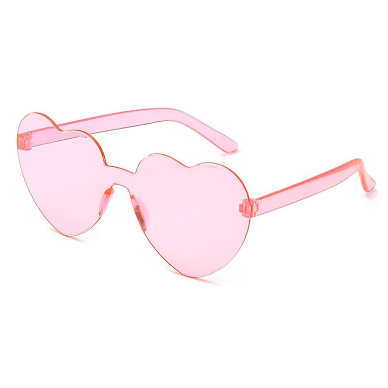 Heart Rimless Sunglasses UV400 Beach Party Club Glasses