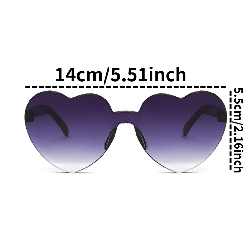 Heart Rimless Sunglasses UV400 Beach Party Club Glasses