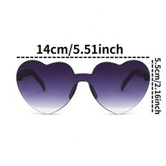 Heart Rimless Sunglasses UV400 Beach Party Club Glasses