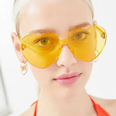 Heart Rimless Sunglasses UV400 Beach Party Club Glasses