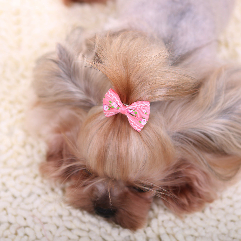 3pc Stylish Dog Hair Bows w/ Clips for Grooming & Accessories