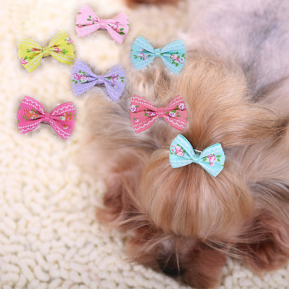 3pc Stylish Dog Hair Bows w/ Clips for Grooming & Accessories