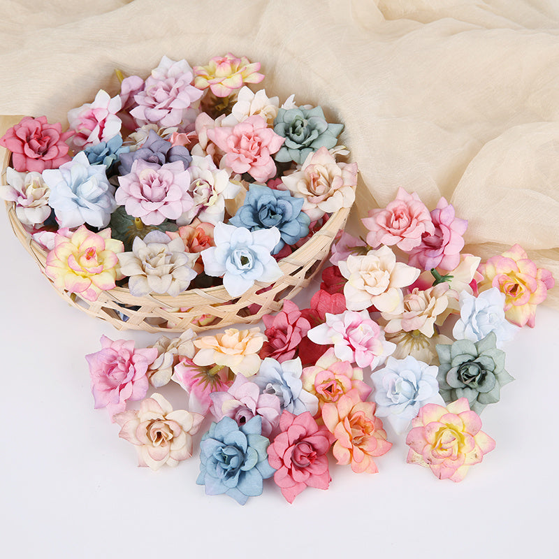 10pcs Silk Rose Head for Wedding Home Decoration DIY Craft Flowers