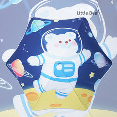 Children's Cartoon Manual Umbrella Round Corner Sunshade Reflective Bar