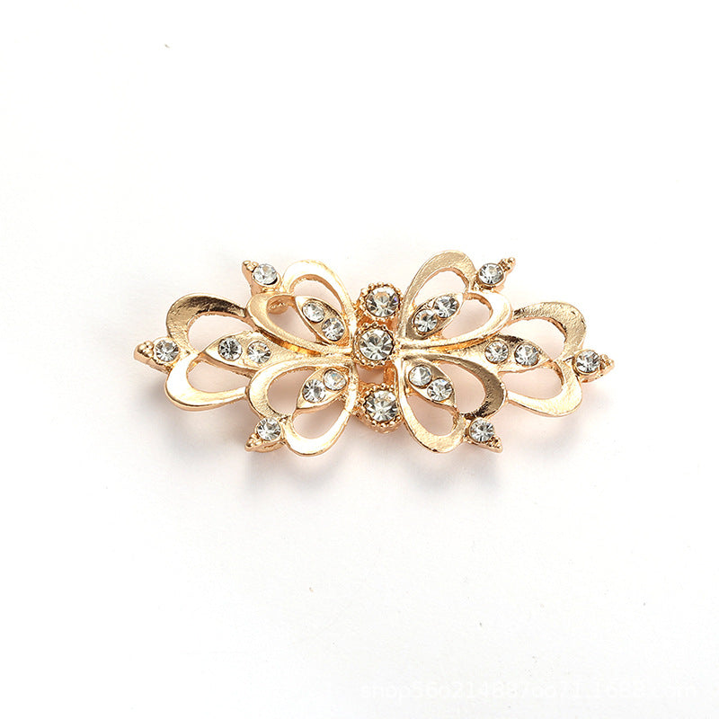 Alloy Inlaid Glass Button for Fur Coat Decoration