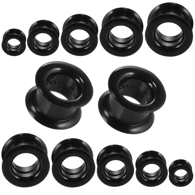 2pcs Silicone Double Flared Ear Tunnel Plugs 3mm-28mm