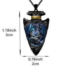 Men's Punk Animal Pendant Triangle Wolf Necklaces Chain Necklace