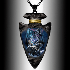Men's Punk Animal Pendant Triangle Wolf Necklaces Chain Necklace