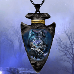 Men's Punk Animal Pendant Triangle Wolf Necklaces Chain Necklace