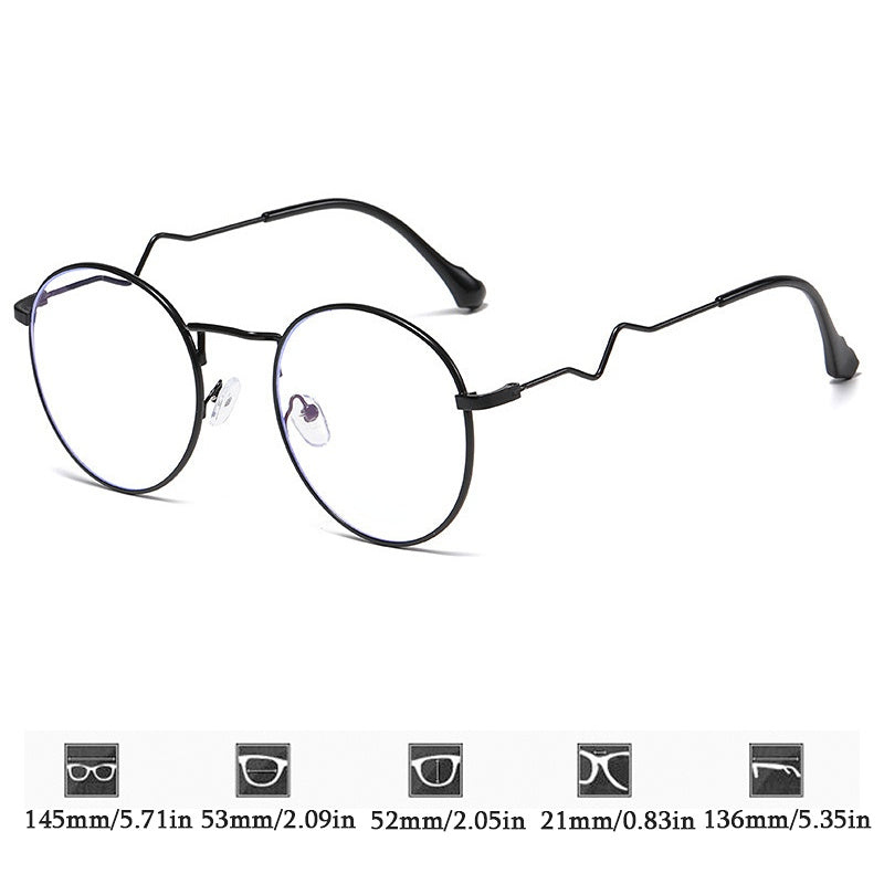 Men's Large Round Frame Aluminum Alloy Anti Light Glasses