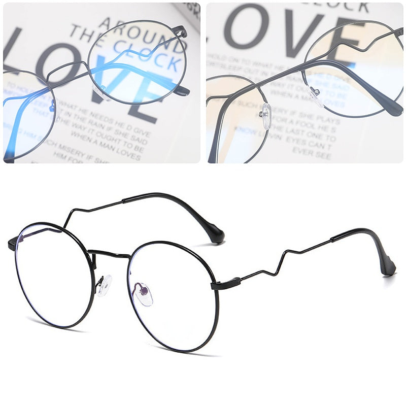 Men's Large Round Frame Aluminum Alloy Anti Light Glasses