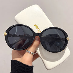 Large Oval Sunglasses Casual Gradient Charm Glasses UV400