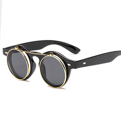 Y2K Round Sunglasses Steampunk Metal Rim Glasses UV400