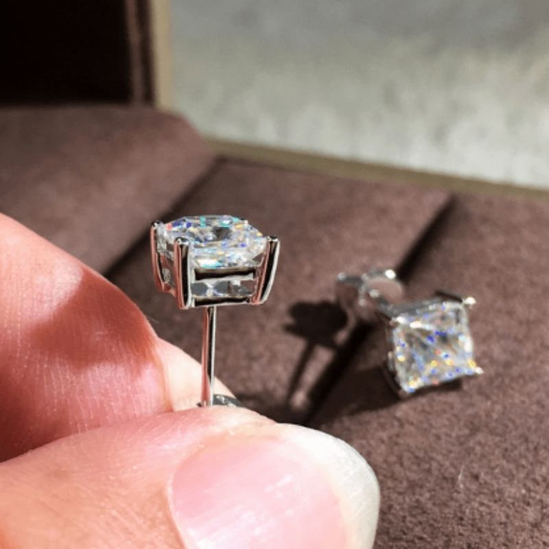 Men's Moissanite Stud Earrings