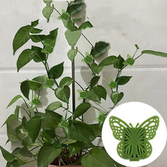 10pcs Green Butterfly Clips for Vines & Climbing Plants, Self Adhesive Plant Cli