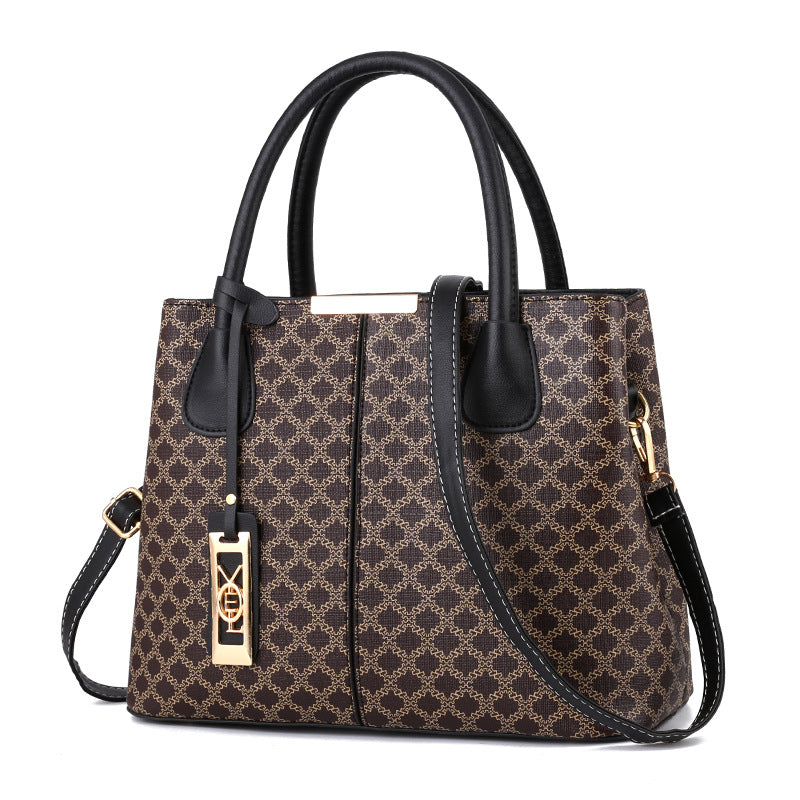 Vintage Print Shoulder Bag Stylish Large Capacity Crossbody Bag