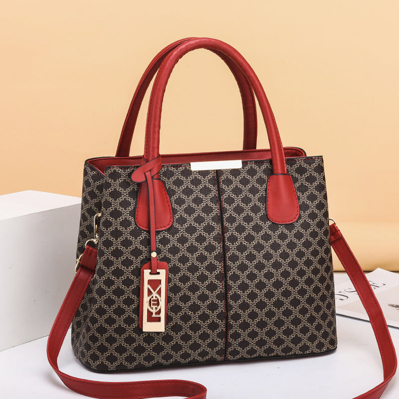 Vintage Print Shoulder Bag Stylish Large Capacity Crossbody Bag