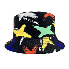 Graffiti Printed Bucket Hat Reversible Outdoor Sunscreen Travel Beach Hats