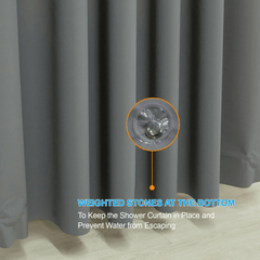 Waterproof Shower Curtain with 12 Hooks for Home Bathroom Decor