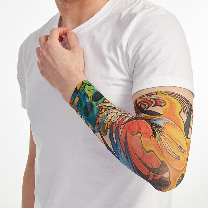 Cycling Sports Tattoo Sun Protection UV Tattoo Sleeve For Men