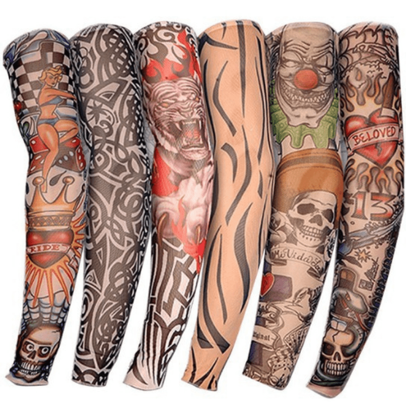 Cycling Sports Tattoo Sun Protection UV Tattoo Sleeve For Men