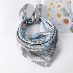 Paisley Print Square Scarf Satin Bandana Head Wrap Necktie Women Silk