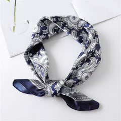 Paisley Print Square Scarf Satin Bandana Head Wrap Necktie Women Silk