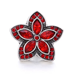 Alloy Flower Snap Button Jewelry with Colorful Rhinestones