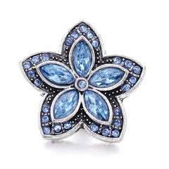 Alloy Flower Snap Button Jewelry with Colorful Rhinestones