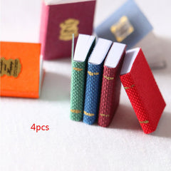 4pcs Dollhouse Mini Small Books Furniture Accessories Pretend Toy