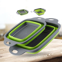 Silicone Folding Drain Basket Vegetable Washing Strainer Collapsible Drainer