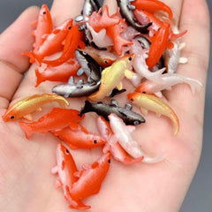 5pcs Dollhouse Koi Goldfish Glass Fish Tank Aquarium Decoration Toy